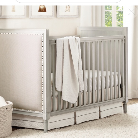 NWT RH VINTAGE-WASHED DIAMOND MATELASSÉ CRIB SKIRT - Picture 2 of 4